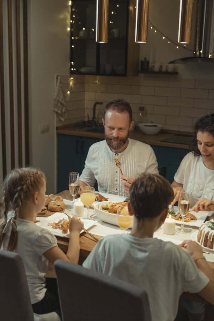 Together for dinner conversation